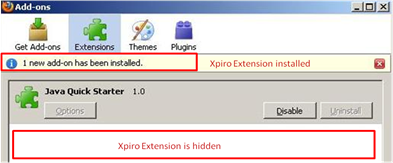 Дополнение Xpiro скрыто