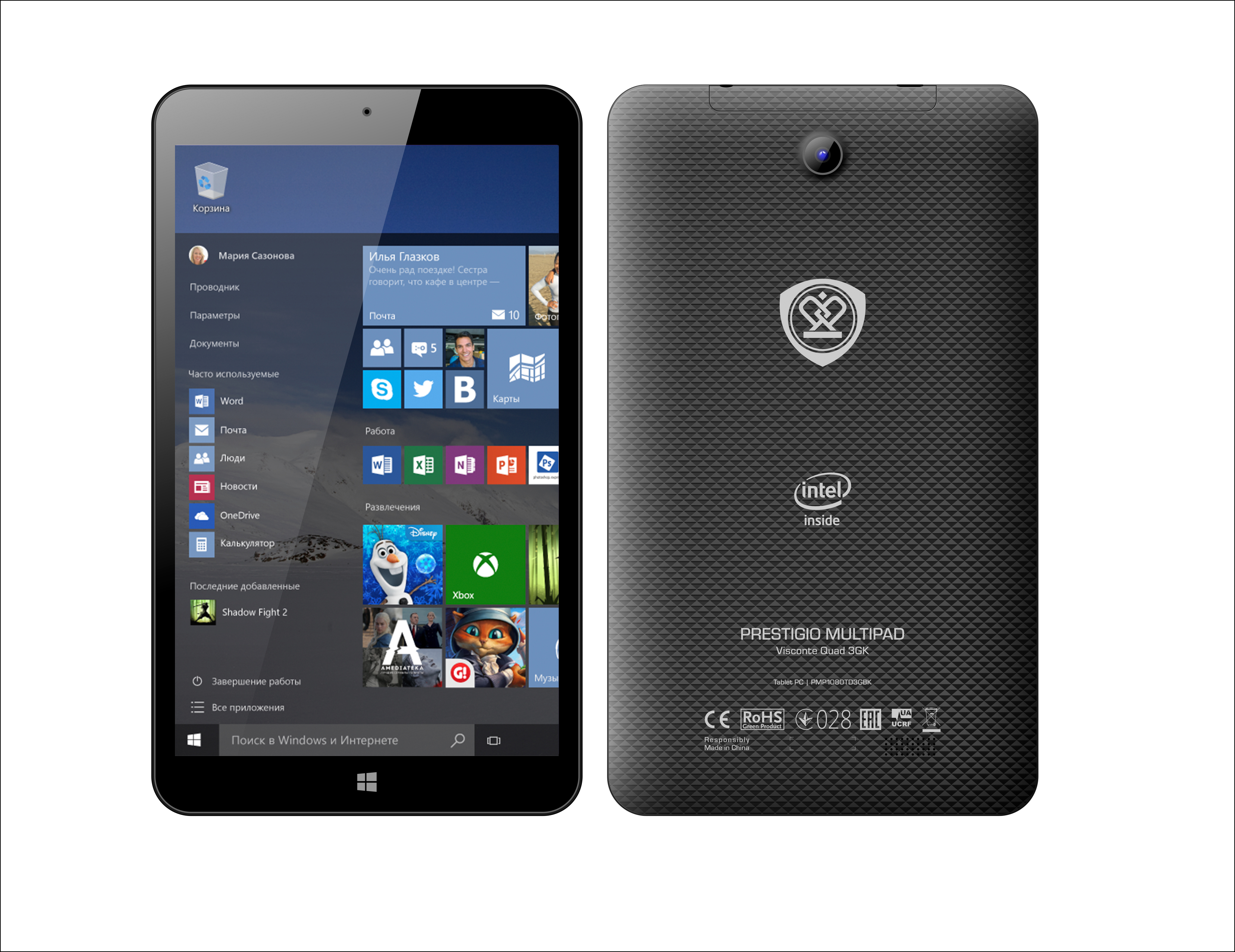 Планшет Prestigio Multipad Visconte Quad 3GK на базе Windows 10 доступен за  6990 рублей