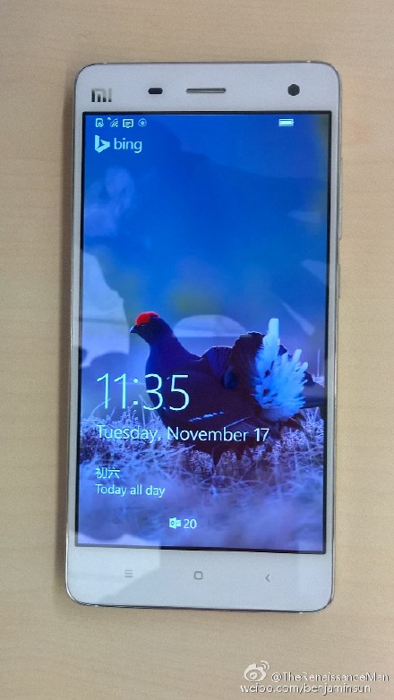 Xiaomi Mi4 на базе Windows 10 Mobile дебютирует в ноябре