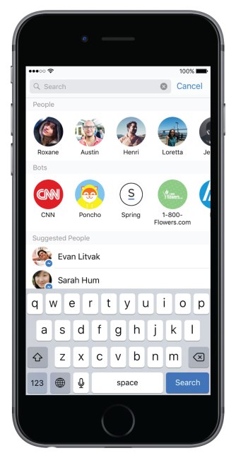 Facebook запускает ботов в Messenger