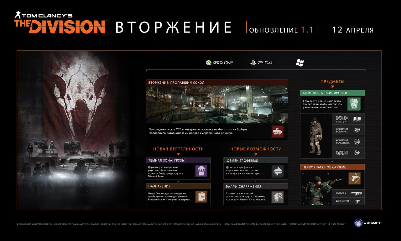 Вышло первое бесплатное обновление для игры Tom Clancy’s The Division