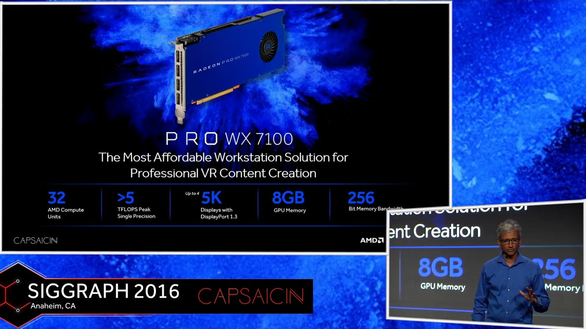 AMD представила серию видеокарт Radeon Pro WX на замену FirePro