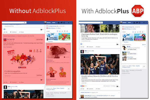 Facebook жалуется на Adblock Plus за блокировку постов