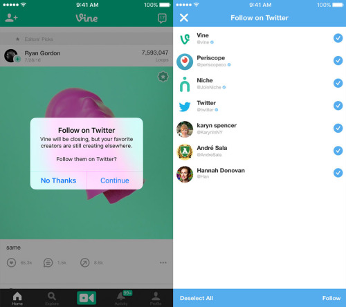 Сервис Vine закрывается