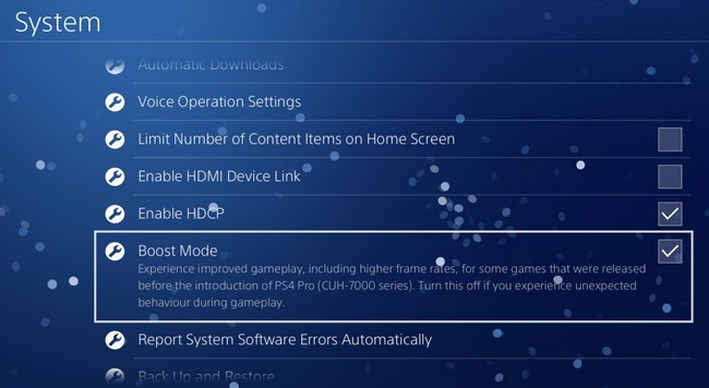 У PlayStation 4 Pro появится ускоренный режим Boost Mode 