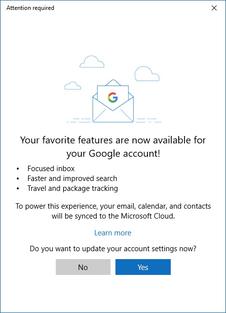 Gmail получает дополнительные возможности в Почте и Календаре Windows 10