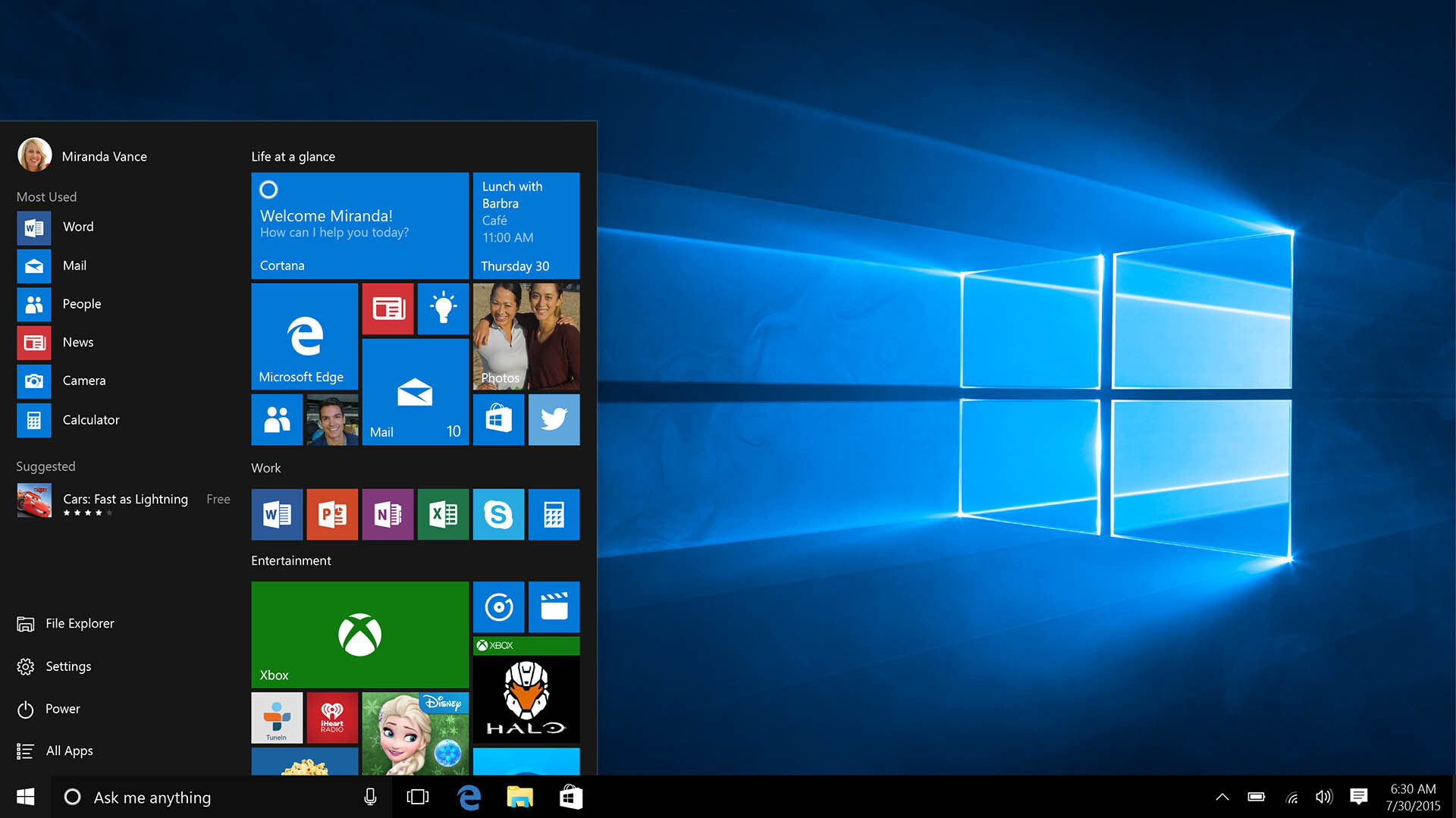   Windows 10,      