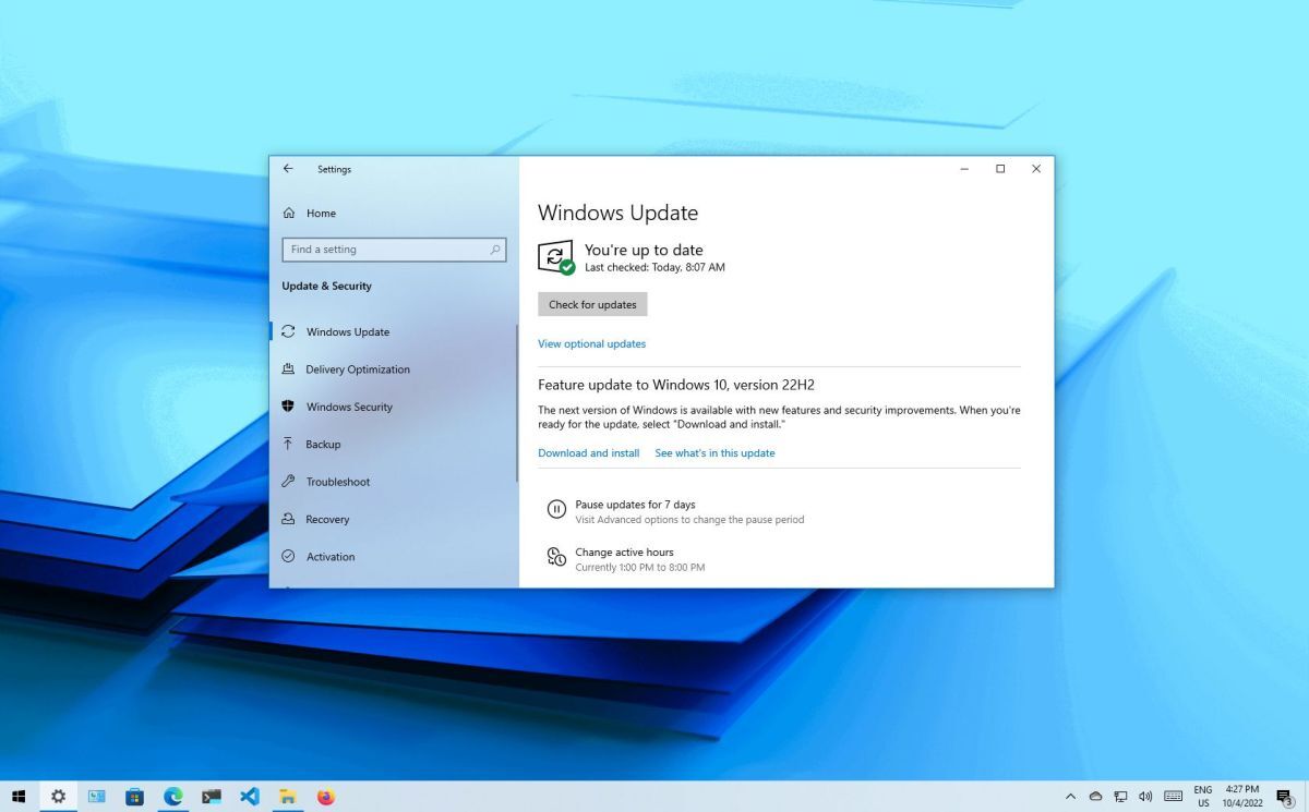 Microsoft    22H2   Windows 10.     