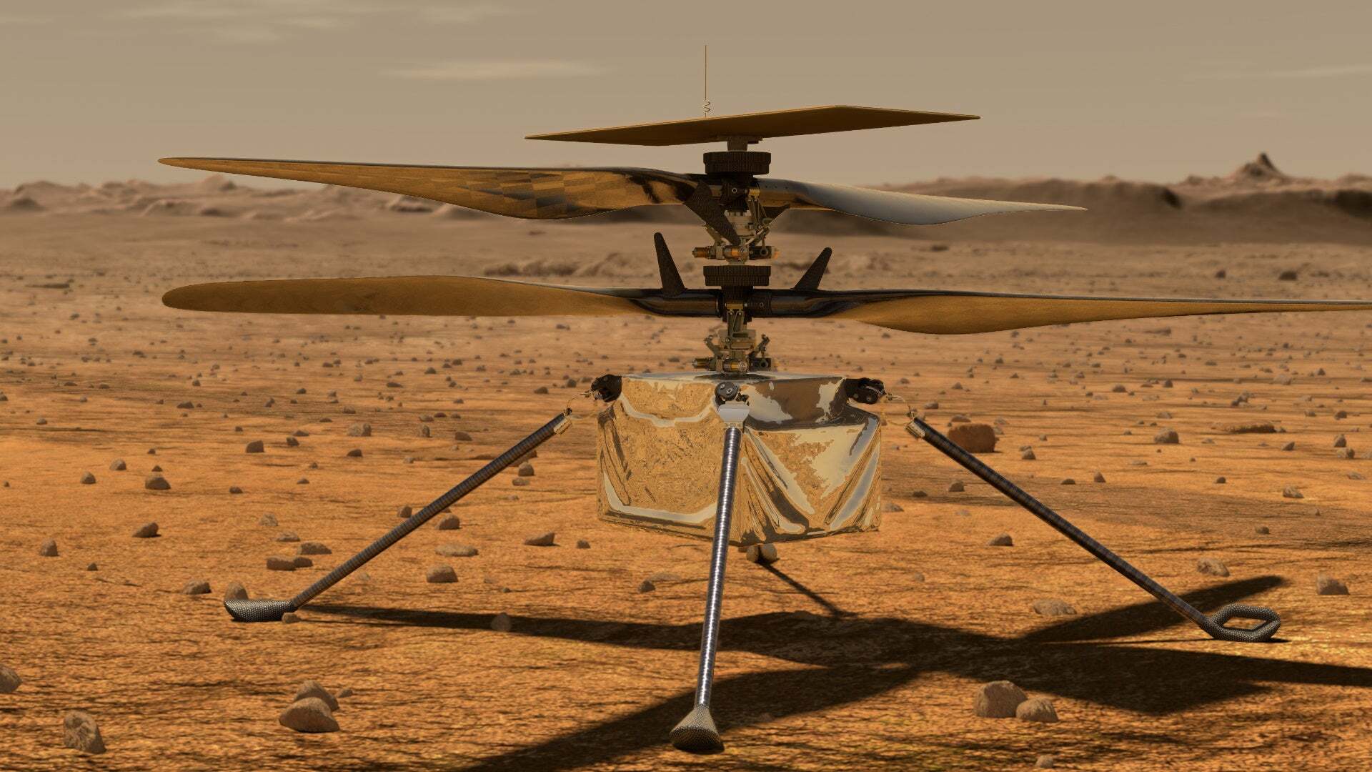 NASA показало видео с Марса, снятое специальным вертолётом