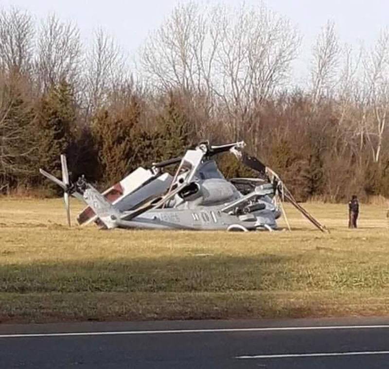 Американский ударный вертолёт упал во время планового полёта