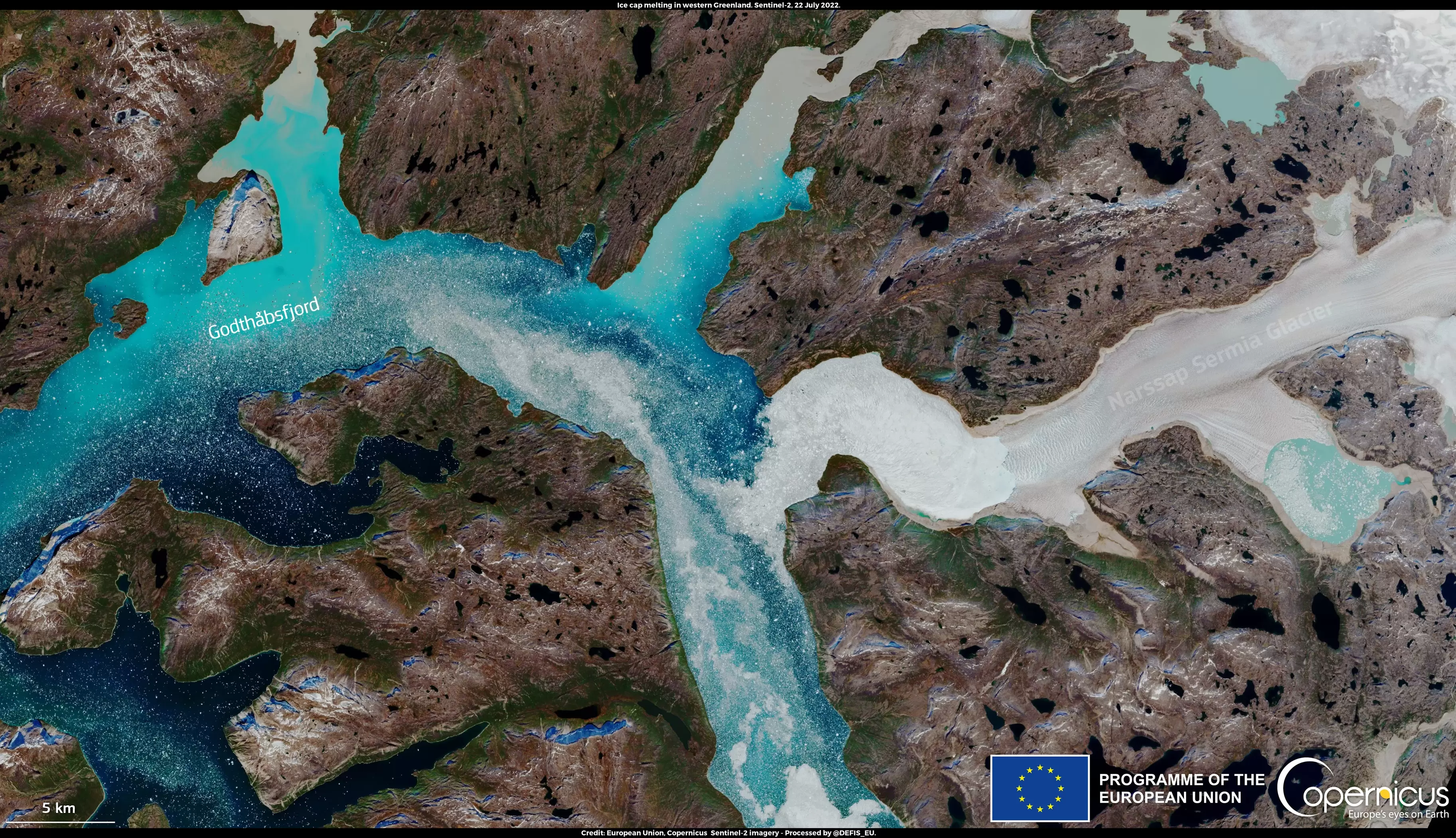 Всего за три дня Гренландия потеряла 18 млрд тонн воды