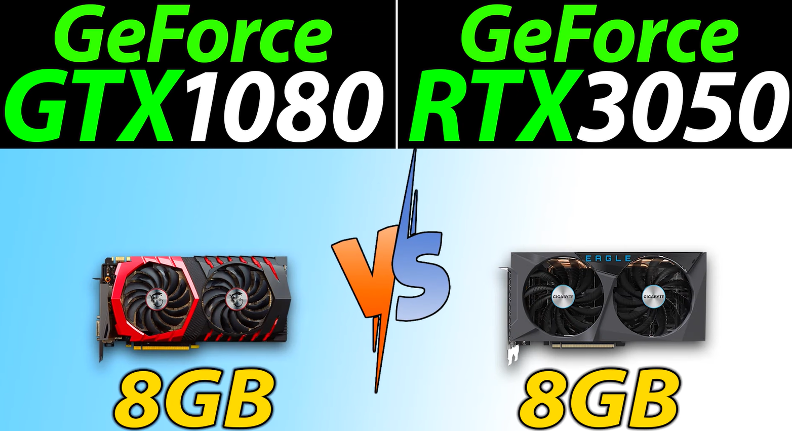У каждой по 8 ГБ памяти, но какие разные: RTX 3050 и GTX 1080 сравнили в играх