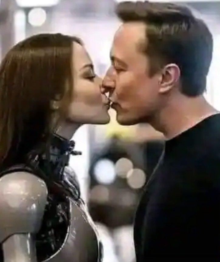 В Сети начали распространяться фейковые фотографии с Илоном Маском, целующим робота