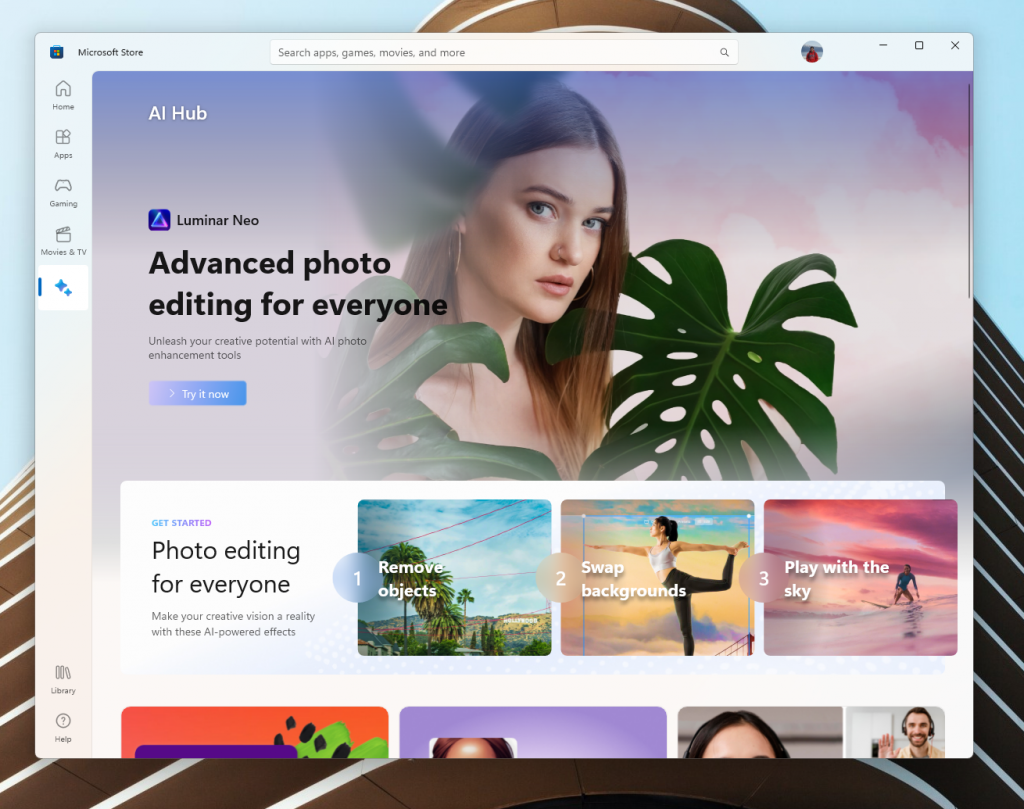 Windows 11 получил «центр искусственного интеллекта» для магазина приложений