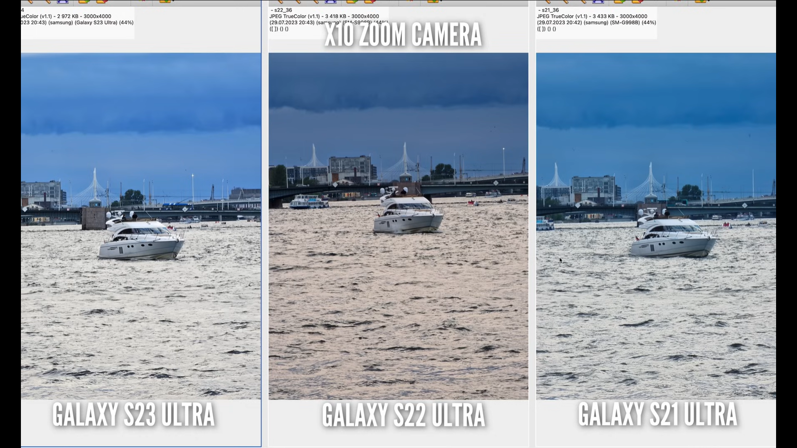 Samsung S21 Ultra сравнили с S22 Ultra и S23 Ultra по качеству камер