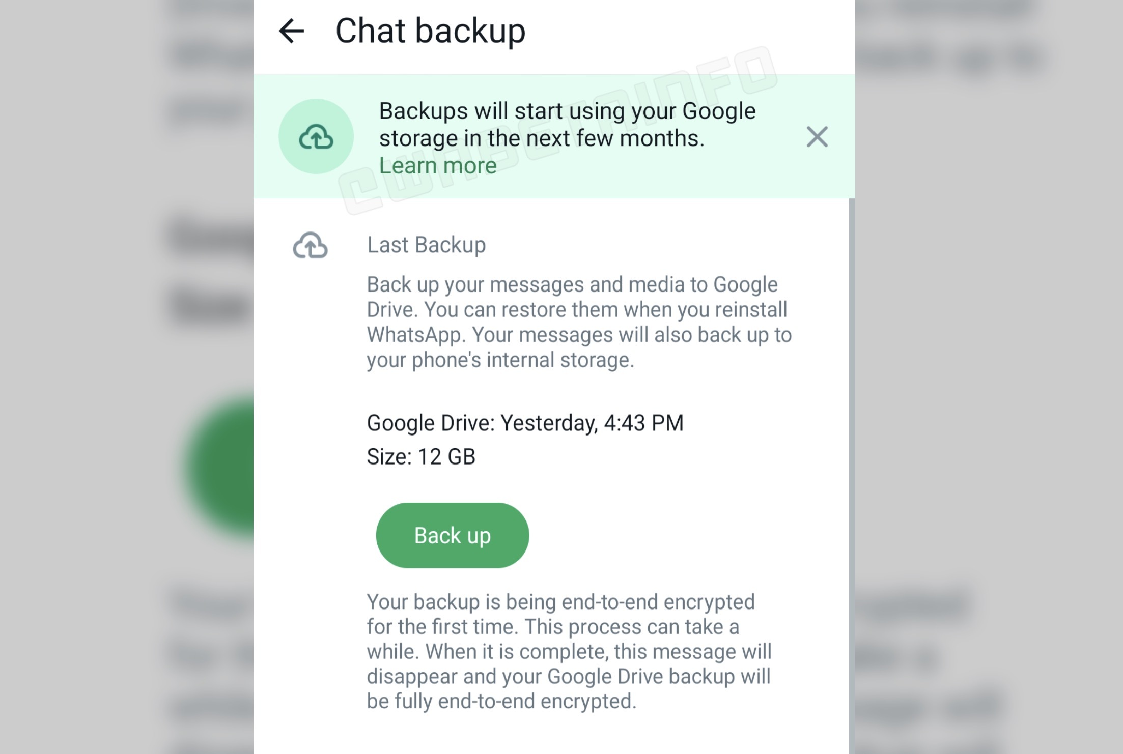 WhatsApp лишит пользователей безлимитного облака для резервного копирования файлов