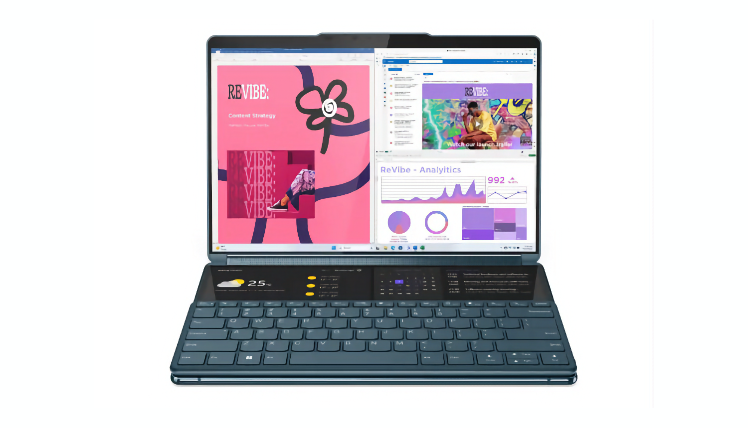 Опубликованы живые фото нового ноутбука Lenovo Yoga Book 9i с двумя экранами