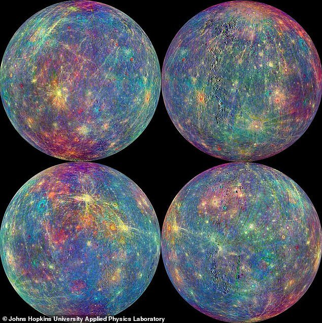 NASA показало подсвеченный разными цветами Меркурий: такие фото сделал зонд