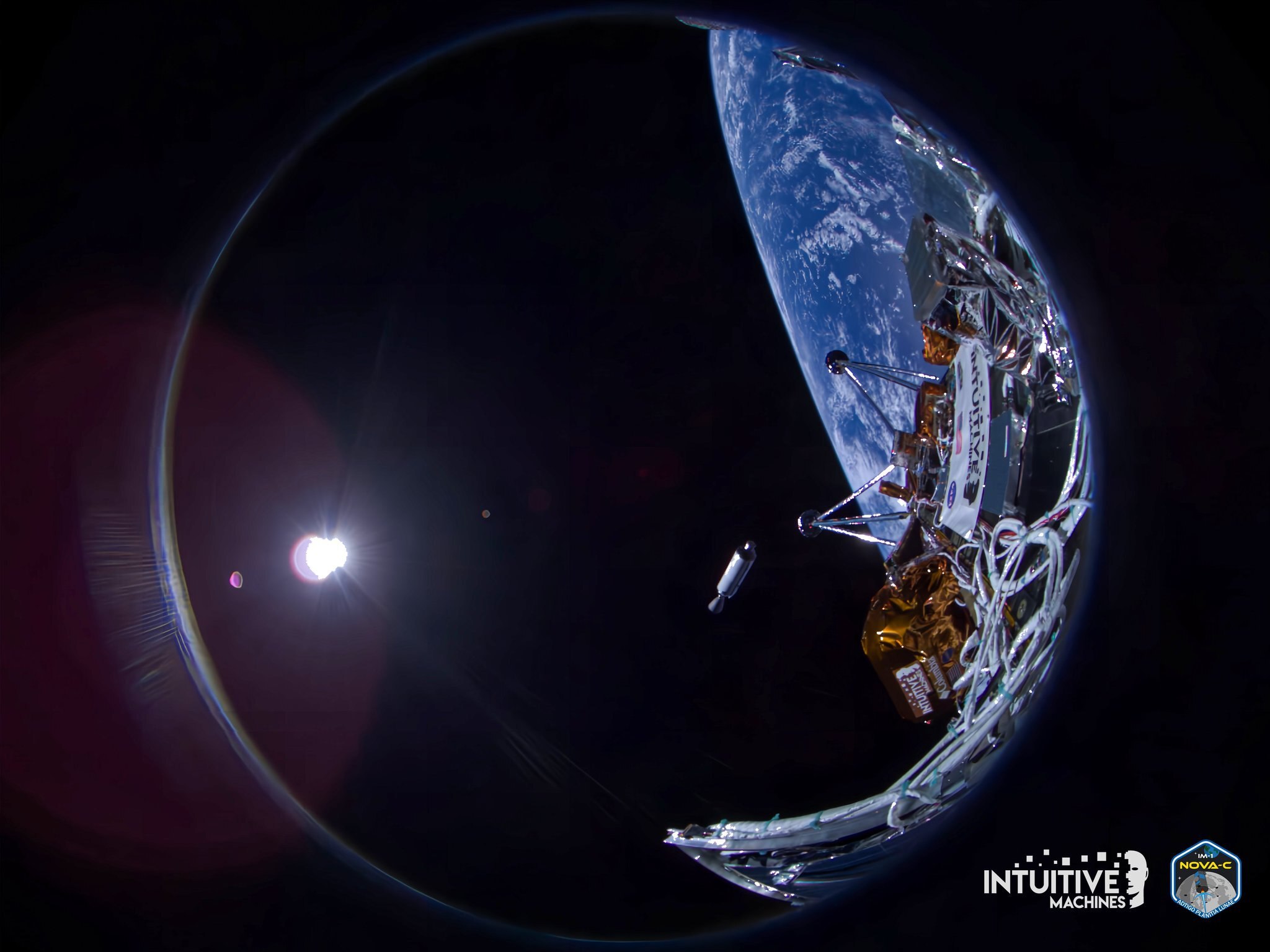 Луноход Intuitive Machines сделал снимки Земли в преддверии высадки на спутник