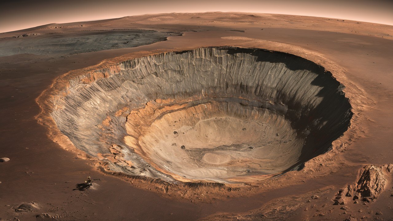Появилось фото части крупнейшего известного ударного кратера нашей системы