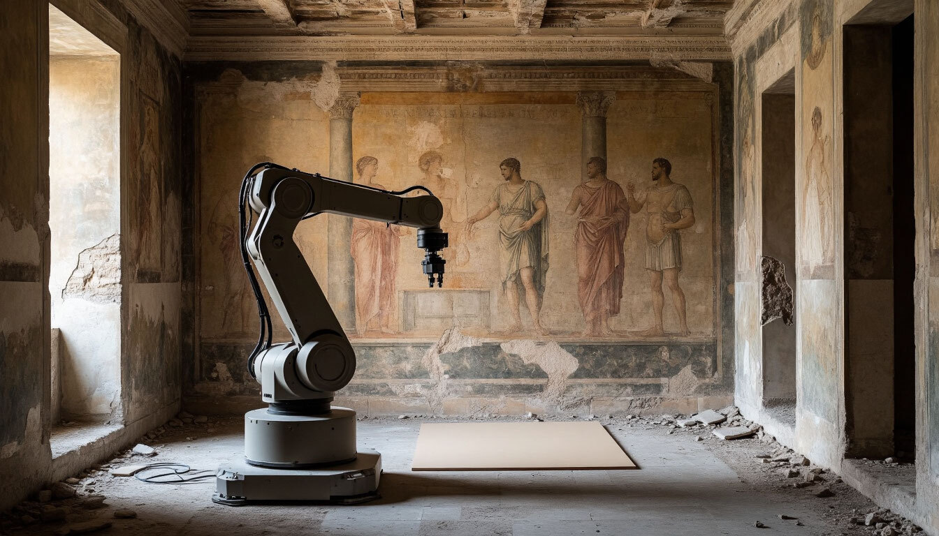 Робот поможет восстановить древние фрески в Помпеях