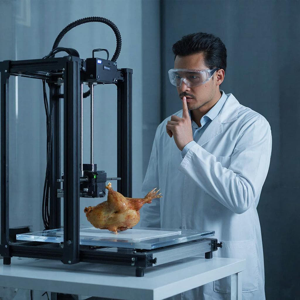 Менеджер производителя супов взболтнул, что «курица напечатана на 3D-принтере»