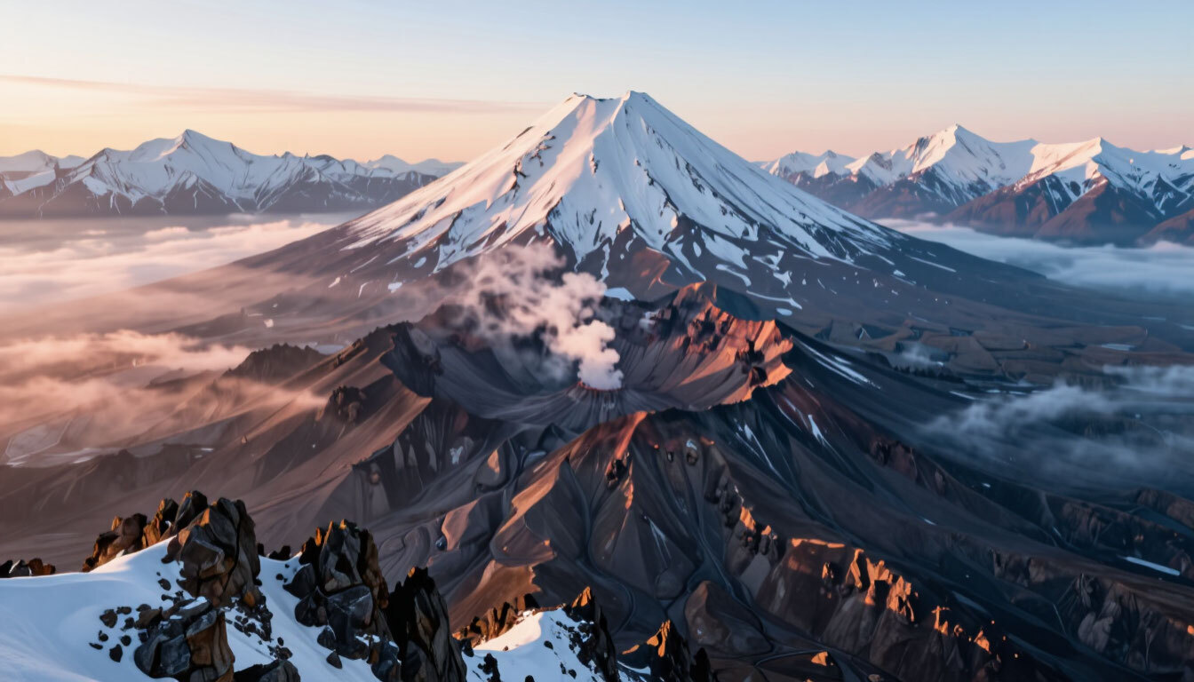 На вулкане Шивелуч на Камчатке зафиксировали ночное свечение купола