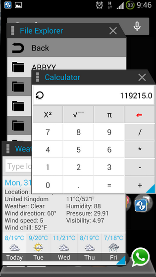 Multitasking - окна каскадом