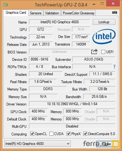 Характеристики Intel Intel HD Graphics 4600