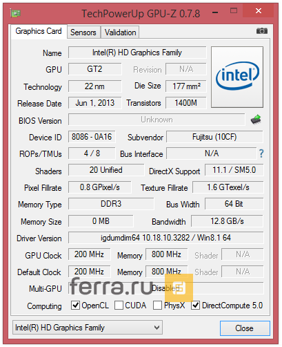Характеристики Intel HD Graphics 4400