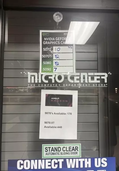 В США ритейлеры начали вешать таблички с остатками новых видеокарт AMD и NVIDIA