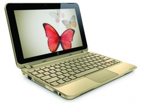 HP Mini 210-1099er
HP Mini 210-1099er можно назвать hi-end нетбуком. Он имеет классический «нетбучный» 10,1-дюймовый экран и сравнительно небольшой вес для его класса в 1,2 кг. Однако его цена при этом составляет около 18 тысяч. За что приходится доплачивать?
Ну, во-первых, за процессор — вместо популярного Atom N450 установлен чуть более быстрый N470 с частотой 1,83 ГГц. Во-вторых, объем ОЗУ составляет 2 Гбайта. И, в-третьих, внутри Mini 210-1099er обнаружился жесткий диск на 320 Гбайт со скоростью вращения шпинделя 7200 об/мин — как у многих не самых дешевых ноутбуков. Также в наличии имеются контроллеры Bluetooth и Wi-Fi.
Отдельно можно отметить довольно удобную раскладку клавиатуры и сравнительно большую сенсорную панель. Еще остается дизайн — над «украшательством» нетбука дизайнеры HP определенно постарались. В общем-то, форма корпуса у Mini 210-1099er такая же, как и у аналогичных нетбуков HP, но вот ее золотистый цвет и большая бабочка с красными крыльями на обратной стороне крышки экрана (Vivienne Tam Edition) определенно выделят владельца такого компьютера.

HP Mini 210-1099er
HP Mini 210-1099er можно назвать hi-end нетбуком. Он имеет классический «нетбучный» 10,1-дюймовый экран и сравнительно небольшой вес для его класса в 1,2 кг. Однако его цена при этом составляет около 18 тысяч. За что приходится доплачивать?
Ну, во-первых, за процессор — вместо популярного Atom N450 установлен чуть более быстрый N470 с частотой 1,83 ГГц. Во-вторых, объем ОЗУ составляет 2 Гбайта. И, в-третьих, внутри Mini 210-1099er обнаружился жесткий диск на 320 Гбайт со скоростью вращения шпинделя 7200 об/мин — как у многих не самых дешевых ноутбуков. Также в наличии имеются контроллеры Bluetooth и Wi-Fi.
Отдельно можно отметить довольно удобную раскладку клавиатуры и сравнительно большую сенсорную панель. Еще остается дизайн — над «украшательством» нетбука дизайнеры HP определенно постарались. В общем-то, форма корпуса у Mini 210-1099er такая же, как и у аналогичных нетбуков HP, но вот ее золотистый цвет и большая бабочка с красными крыльями на обратной стороне крышки экрана (Vivienne Tam Edition) определенно выделят владельца такого компьютера.