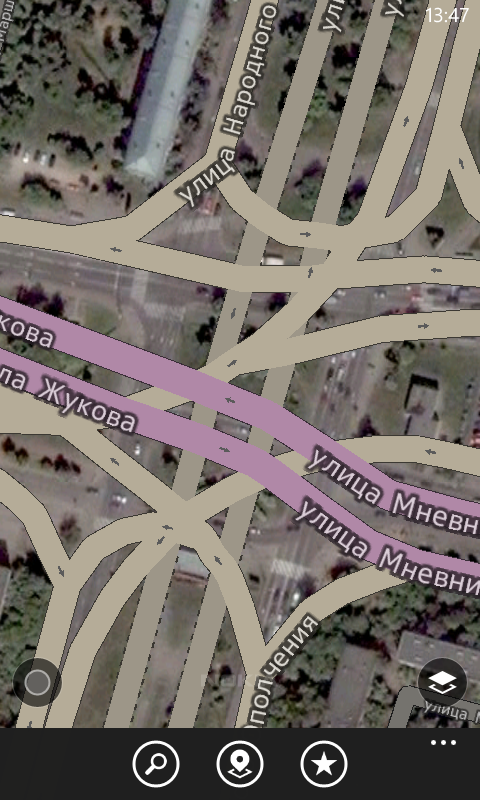 Безнадёжно устаревшие спутниковые снимки в Картах Nokia на Nokia Lumia 820