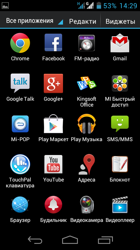 Приложения ZTE V880G