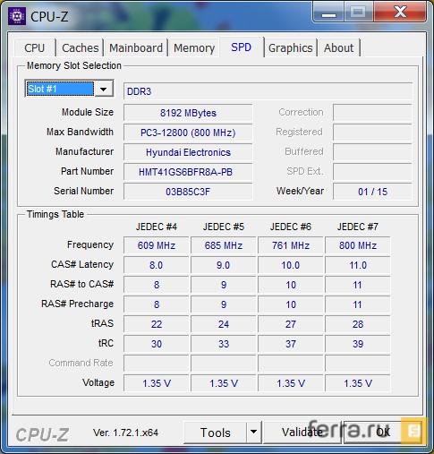 Характеристики оперативной памяти Dell Latitude E7450