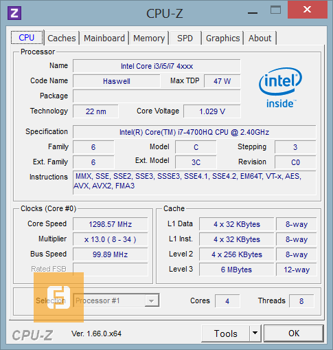 Характеристики процессора Intel i7-4700HQ