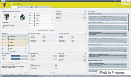 Главный экран Football Manager 2012