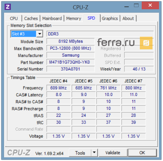 Характеристики оперативной памяти ASUSPRO ADVANCED B551LG