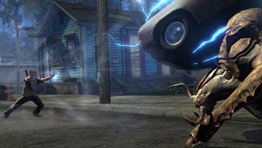 В InFamous 2 можно с легкостью заправского телекинетика швырнуть в противника автомобиль