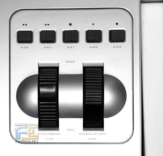 Модуляция, pitch и клавиши воспроизведения/записи