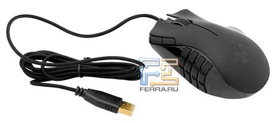 Мышь Razer Naga и ее провод с позолоченным коннектором