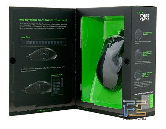 Внутреннее оформление комплекта мыши Razer Naga
