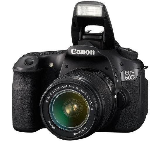 Встроенная вспышка Canon EOS 60D в рабочем положении