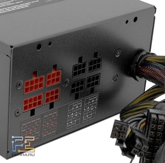 Разъёмы на задней панели БП ETG Premium 850 W