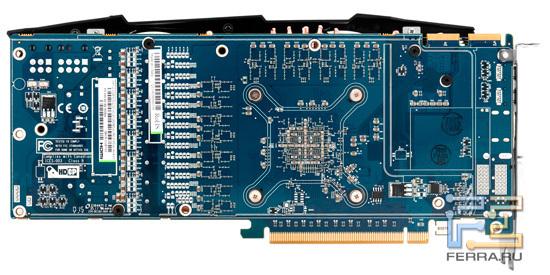 Обратная сторона видеокарты Sapphire Radeon HD 6970