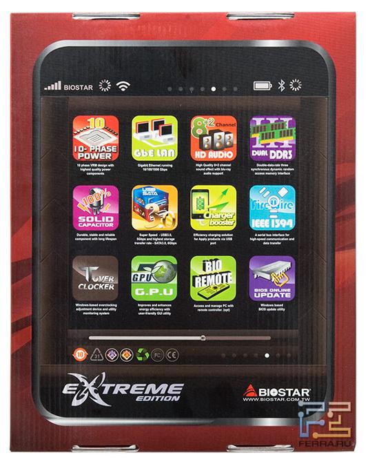 Функции платы TP67XE изображены в виде меню iPhone