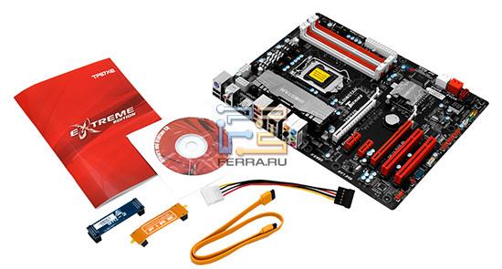 Комплект Biostar TP67XE дополнен мостиками для объединения двух видеокарт