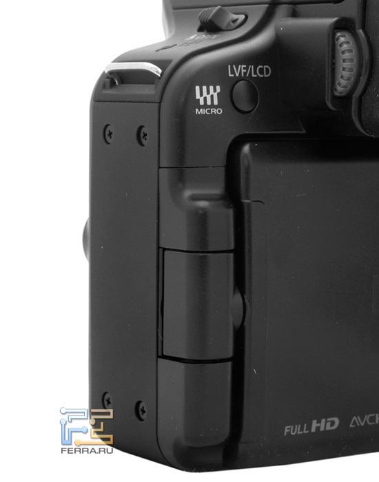 Шарнирный механизм позволяет крутить экран Lumix G3 в двух плоскостях