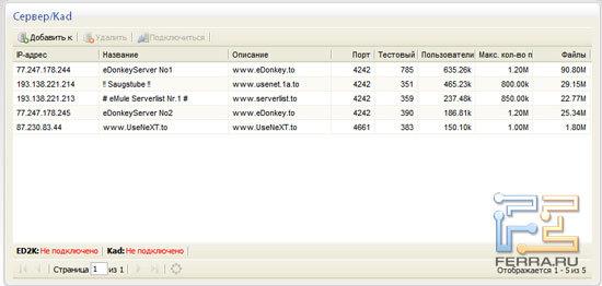 Подключение к серверам eDonkey в Synology DS410j