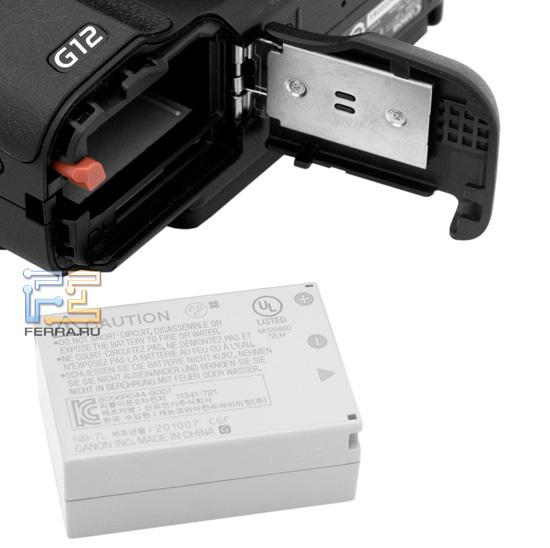 Батарейный отсек и слот расширения Canon Powershot G12